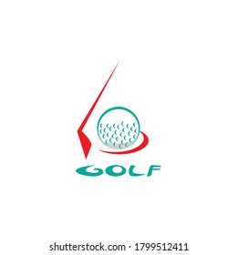 golf ball logo, club, circle illustration design template vector