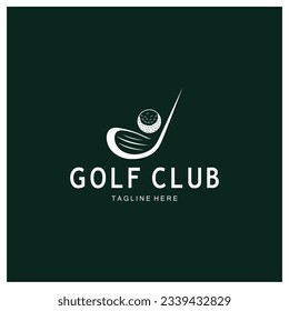 Logo de la pelota de golf, logo del palo de diseño del golf, para equipo profesional de golf, club de golf, torneo, negocios de tiendas, campo, evento