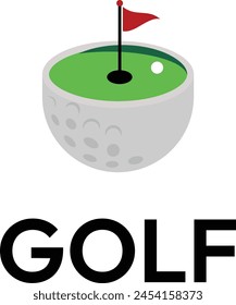 golf ball logo, Golf Logo, Golf Logo Design Template Vector.
