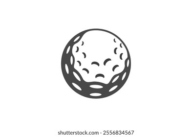 Golf Ball Logo icon, with Black and White color for Club Branding, Sports Logos, and Merchandise