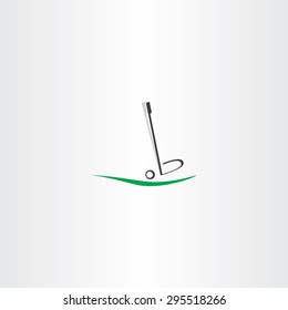 golf ball logo putter icon vector design