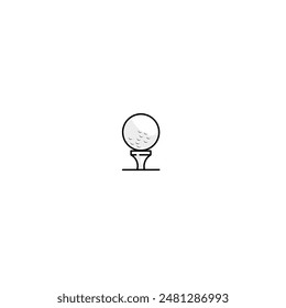 Golf ball logo. Simple outline icon for golf game. Golf logo simple design vector template, Logo of golf championship, illustration, Creative icon, design concept.