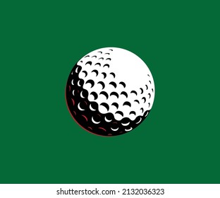 Golf ball logo, golf ball Vector illustration, isolated on a green background