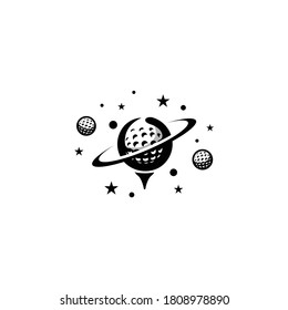 Golf ball logo vector for sport and recreation activity. Icon for brand of golfer club brand design illustration. Equipment and tools seller & supplier. Apply to web site, social media, UI App, shirt