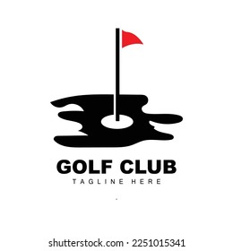 Golf Ball Logo, Vector Stick Golf. Outdoor Sports Game, Discipline Design, Icon Template