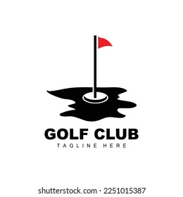 Golf Ball Logo, Vector Stick Golf. Outdoor Sports Game, Discipline Design, Icon Template