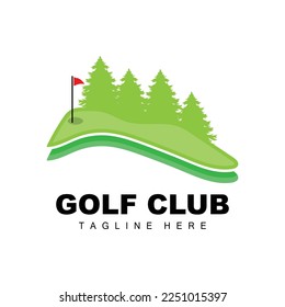 Golf Ball Logo, Vector Stick Golf. Outdoor Sports Game, Discipline Design, Icon Template