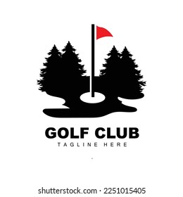 Golf Ball Logo, Vector Stick Golf. Outdoor Sports Game, Discipline Design, Icon Template