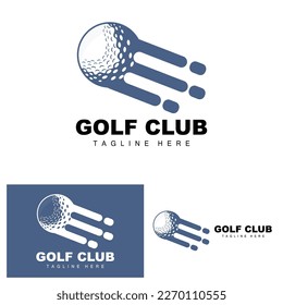 Golf Ball Logo, Vector Stick Golf. Outdoor Sports Game, Discipline Design, Icon Template