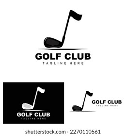 Golf Ball Logo, Vector Stick Golf. Outdoor Sports Game, Discipline Design, Icon Template