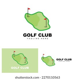 Golf Ball Logo, Vector Stick Golf. Outdoor Sports Game, Discipline Design, Icon Template