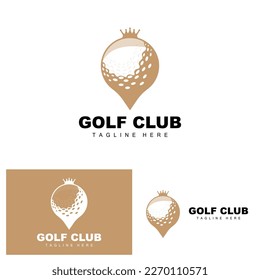 Golf Ball Logo, Vector Stick Golf. Outdoor Sports Game, Discipline Design, Icon Template