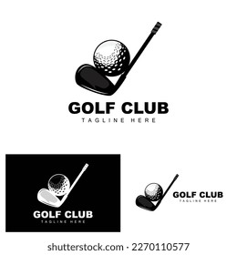 Golf Ball Logo, Vector Stick Golf. Outdoor Sports Game, Discipline Design, Icon Template