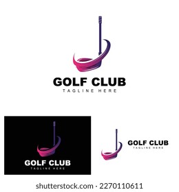 Golf Ball Logo, Vector Stick Golf. Outdoor Sports Game, Discipline Design, Icon Template