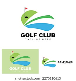 Logotipo de la pelota de golf, Vector Stick Golf. Juego deportivo al aire libre, diseño disciplinario, plantilla de iconos