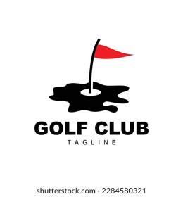 Golf Ball Logo, Vector Stick Golf. Outdoor Sports Game, Discipline Design, Icon Template