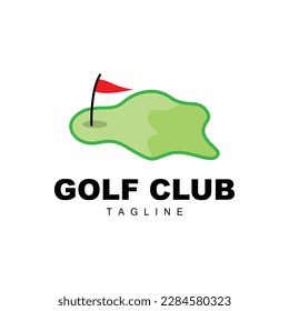 Golf Ball Logo, Vector Stick Golf. Outdoor Sports Game, Discipline Design, Icon Template