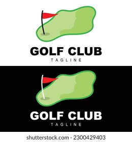 Golf Ball Logo, Vector Stick Golf. Outdoor Sports Game, Discipline Design, Icon Template
