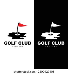 Golf Ball Logo, Vector Stick Golf. Outdoor Sports Game, Discipline Design, Icon Template