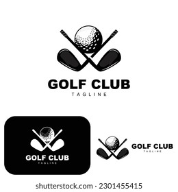 Golf Ball Logo, Vector Stick Golf. Outdoor Sports Game, Discipline Design, Icon Template