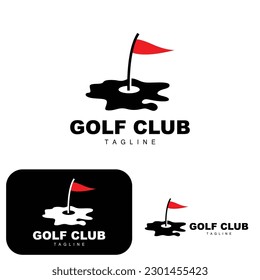 Logotipo de la pelota de golf, Vector Stick Golf. Juego deportivo al aire libre, diseño disciplinario, plantilla de iconos