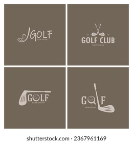 Golf ball logo,golf stick logo ,for professional golf team, golf club, tournament, golf store business 