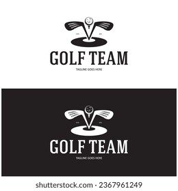Golf ball logo,golf stick logo ,for professional golf team, golf club, tournament, golf store business 