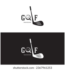Golf ball logo,golf stick logo ,for professional golf team, golf club, tournament, golf store business 