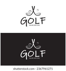 Golf ball logo,golf stick logo ,for professional golf team, golf club, tournament, golf store business 