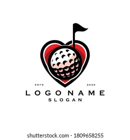 Logo-Vektorgrafik für Golf-Ball-Liebhaber für Sport und Freizeit. Icon für die Marke der Golfer Club Design Illustration. Gerätehändler und -lieferanten. Auf Website, soziale Medien, UI App, Shirt anwenden