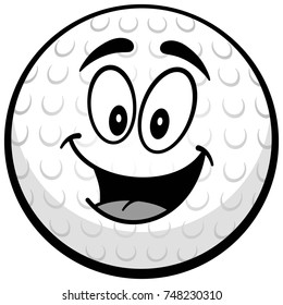 Golf Ball Mascot Illustration