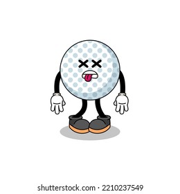 golf ball mascot illustration is dead , character design