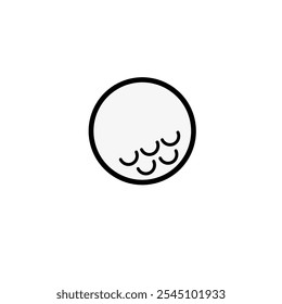 Golf ball with minimal simple colour vector art