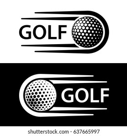 golf ball motion line symbol vector