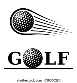 golf ball motion line text symbol vector