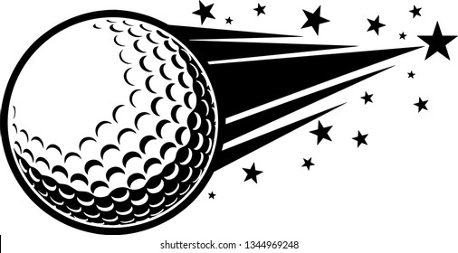 Golf Ball Motion Moving Effect With Speed Line Trails