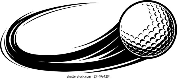 Golf Ball Motion Moving Effect With Speed Line Trails