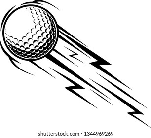 Golf Ball Motion Moving Effect With Speed Line Trails