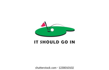 Golf Ball Near Miss Logo Icon 