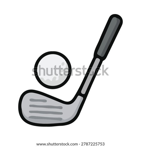 Golf ball next to golf club on a transparent background