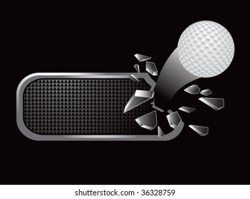 golf ball on broken banner