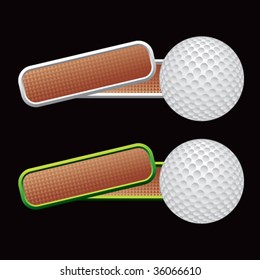 golf ball on colored tilted banners