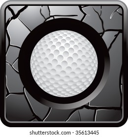 golf ball on cracked web icon