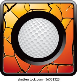 golf ball on cracked web icon