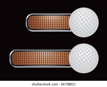 golf ball on diamond checkered banners