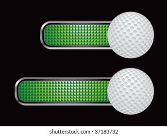 golf ball on diamond checkered banners