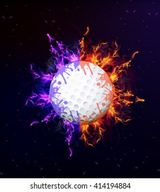golf ball on fire