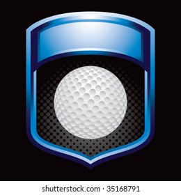 bola de golfe em crista de exibição brilhante