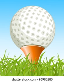 Golf ball on the grass