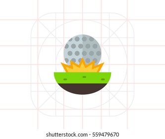 Golf Ball on Grass Icon